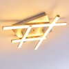 Plafonnier Eriz LED Nickel mat, 4 lumières, Télécommandes, Changeur de couleurs