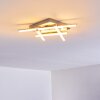 Plafonnier Eriz LED Nickel mat, 4 lumières, Télécommandes, Changeur de couleurs