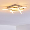 Plafonnier Eriz LED Nickel mat, 4 lumières, Télécommandes, Changeur de couleurs