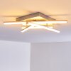 Plafonnier Eriz LED Nickel mat, 4 lumières, Télécommandes, Changeur de couleurs