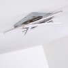Plafonnier Eriz LED Nickel mat, 4 lumières, Télécommandes, Changeur de couleurs