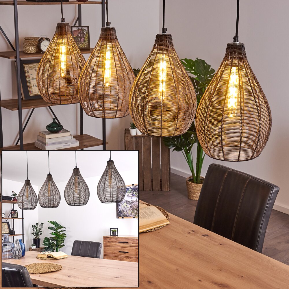 Suspension Villach Noir, 4 lumières main product photo