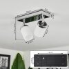Plafonnier  Cerejeiras LED Chrome, 2 lumières, Télécommandes, Changeur de couleurs