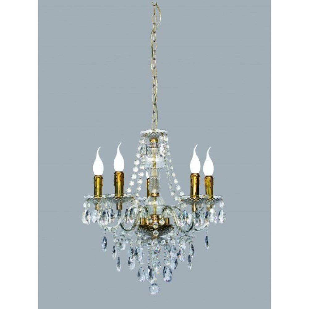 Lustre Reality Laiton, Transparent, 5 lumières main product photo