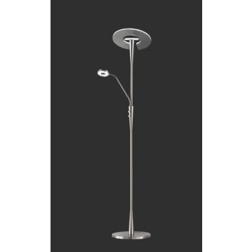 Quebec Lampadaire, Lampadaire Luminaires Trio LED Nickel mat, 1 lumière
