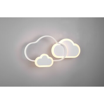 Plafonnier Reality Cloudy LED Blanc, 1 lumière, Télécommandes, Changeur de couleurs