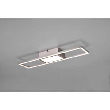Plafonnier Reality Rigido LED Nickel mat, 1 lumière, Télécommandes