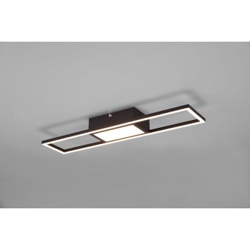 Plafonnier Reality Rigido LED Noir, 1 lumière, Télécommandes