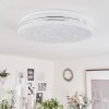 Plafonnier  Savardeix LED Chrome, Blanc, 1 lumière, Télécommandes, Changeur de couleurs