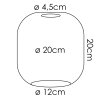 Abat-jour en verre  Lauden Verre de rechange 20 cm Clair, Fumé