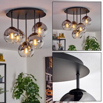 Koyoto Plafonnier, Boule lumineuse 45 cm Clair, Fumé, 5 lumières