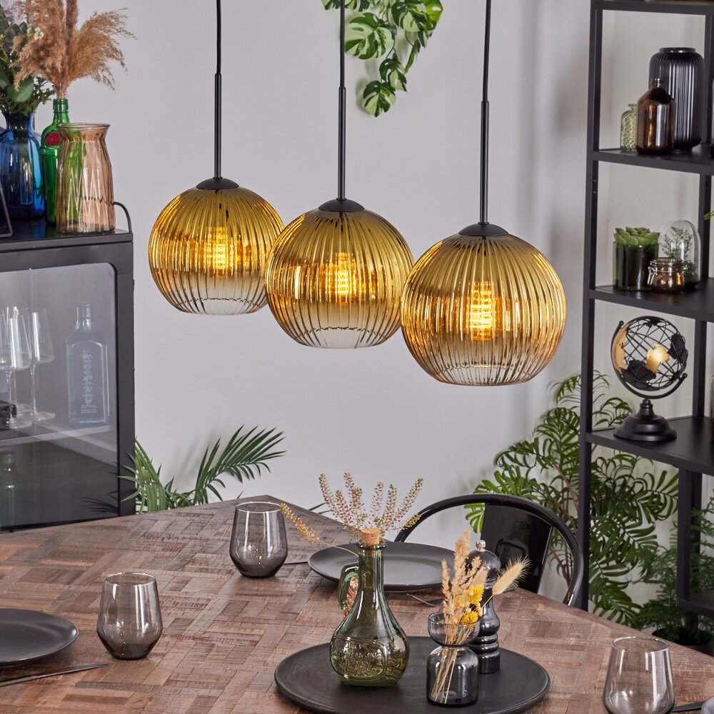 Koyoto Suspension, Boule lumineuse, Suspension Or, Clair, 3 lumières main product photo