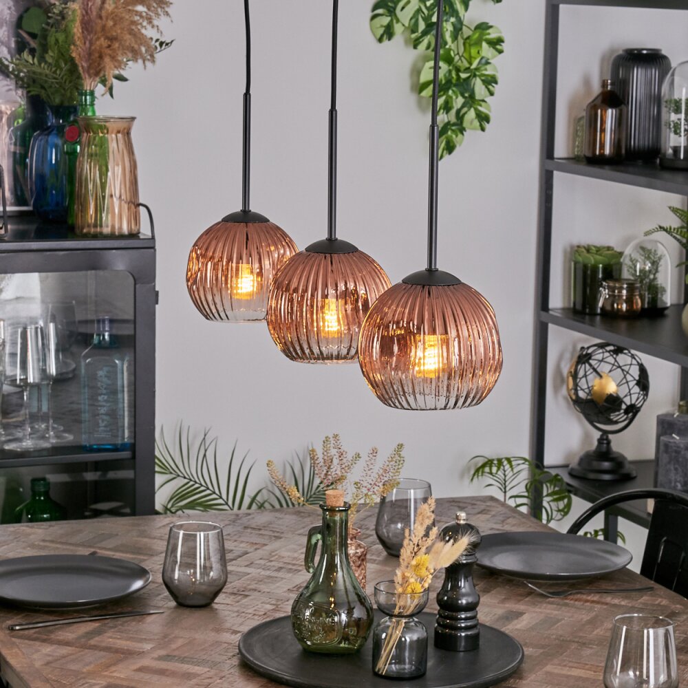 Ripoll Suspension, Boule lumineuse, Suspension Clair, Cuivré, 3 lumières main product photo