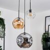 Ripoll Suspension, Boule lumineuse, Suspension, Suspension grappe Ambre, Clair, Fumé, 3 lumières