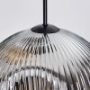 Ripoll Suspension, Boule lumineuse, Suspension, Suspension grappe Ambre, Chrome, Fumé, 3 lumières
