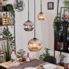 Ripoll Suspension, Boule lumineuse, Suspension, Suspension grappe Ambre, Chrome, Fumé, 3 lumières