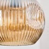 Ripoll Suspension, Boule lumineuse, Suspension, Suspension grappe Ambre, Chrome, Fumé, 3 lumières