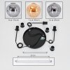Ripoll Suspension, Boule lumineuse, Suspension, Suspension grappe Ambre, Fumé, 3 lumières