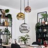 Ripoll Suspension, Boule lumineuse, Suspension, Suspension grappe Chrome, Or, Clair, Cuivré, Fumé, 3 lumières