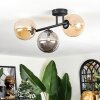 Chehalis Plafonnier, Boule lumineuse Ambre, Fumé, 3 lumières