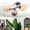 Chehalis Plafonnier, Boule lumineuse Ambre, Fumé, 3 lumières
