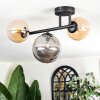 Chehalis Plafonnier, Boule lumineuse Ambre, Fumé, 3 lumières