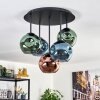 Ripoll Plafonnier, Boule lumineuse Bleu, Vert, Cuivré, 5 lumières
