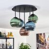 Koyoto Plafonnier, Boule lumineuse 45 cm Bleu, Vert, Cuivré, 5 lumières