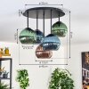Koyoto Plafonnier, Boule lumineuse 45 cm Bleu, Vert, Cuivré, 5 lumières