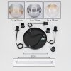 Ripoll Suspension, Boule lumineuse, Suspension grappe Ambre, Clair, Fumé, 3 lumières