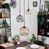 Ripoll Suspension, Boule lumineuse, Suspension grappe Ambre, Clair, Fumé, 3 lumières