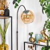 Koyoto Lampadaire Chrome, Noir, 1 lumière