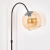 Koyoto Lampadaire Chrome, Noir, 1 lumière