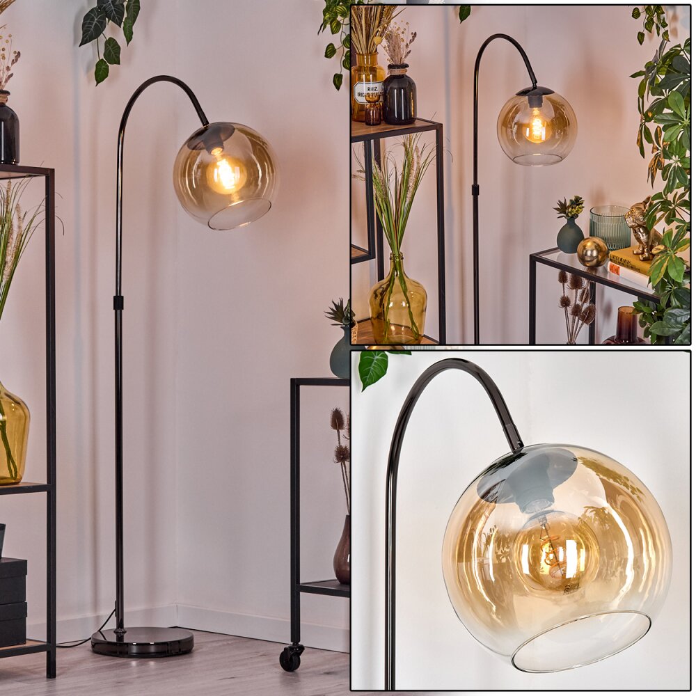 Koyoto Lampadaire Chrome, Noir, 1 lumière main product photo