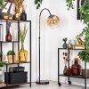 Koyoto Lampadaire Chrome, Noir, 1 lumière