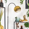 Koyoto Lampadaire Chrome, Noir, 1 lumière