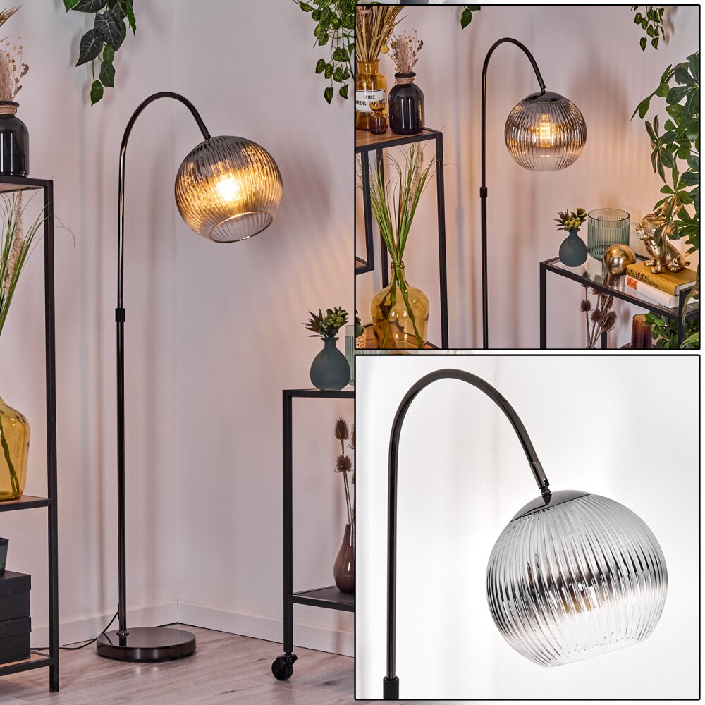 Koyoto Lampadaire Chrome, Noir, 1 lumière main product photo