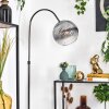 Koyoto Lampadaire Chrome, Noir, 1 lumière