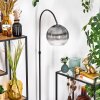 Koyoto Lampadaire Chrome, Noir, 1 lumière