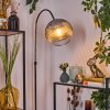 Koyoto Lampadaire Chrome, Noir, 1 lumière