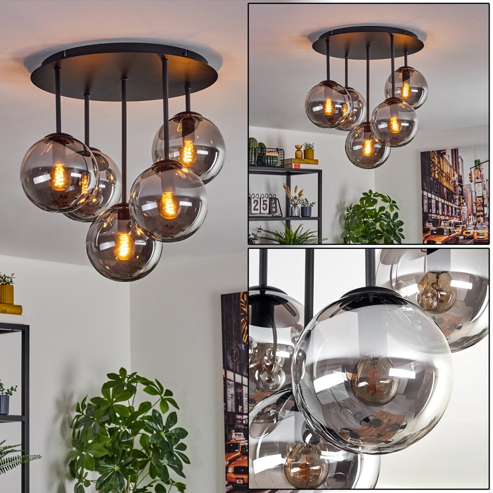 Gastor Plafonnier, Boule lumineuse 45 cm Fumé, 5 lumières main product photo