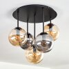 Gastor Plafonnier, Boule lumineuse 45 cm Ambre, Fumé, 5 lumières