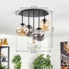 Gastor Plafonnier, Boule lumineuse 45 cm Ambre, Clair, Fumé, 5 lumières