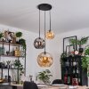 Ripoll Suspension, Boule lumineuse, Suspension grappe Ambre, Fumé, 3 lumières