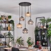 Koyoto Suspension, Boule lumineuse, Suspension grappe Ambre, Clair, Fumé, 5 lumières