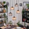 Koyoto Suspension, Boule lumineuse, Suspension grappe Ambre, Clair, Fumé, 5 lumières