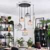 Koyoto Suspension, Boule lumineuse, Suspension grappe Ambre, Clair, Fumé, 5 lumières