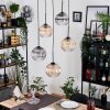 Koyoto Suspension, Boule lumineuse, Suspension grappe Ambre, Clair, Fumé, 5 lumières