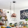 Koyoto Suspension, Boule lumineuse, Suspension Or, Noir, 1 lumière