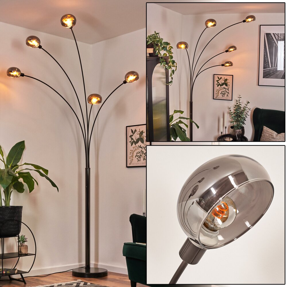 Nikkala Lampadaire Chrome, Noir, 5 lumières main product photo